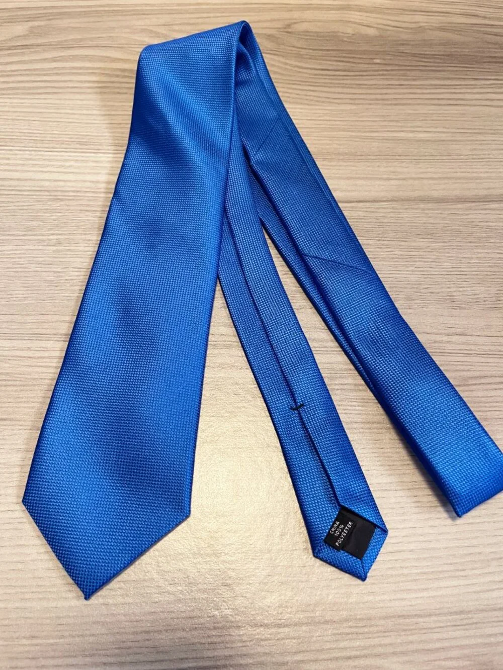 John Henry Men's Blue Solid Textured Necktie NWT Classic Business Formal Tie